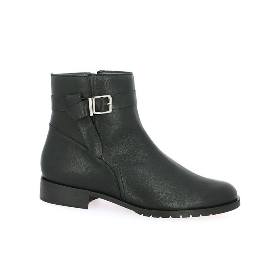 Bottines Shoesissime | Bottines Cavalieres Cuir Noir Et Boucles - Theresa