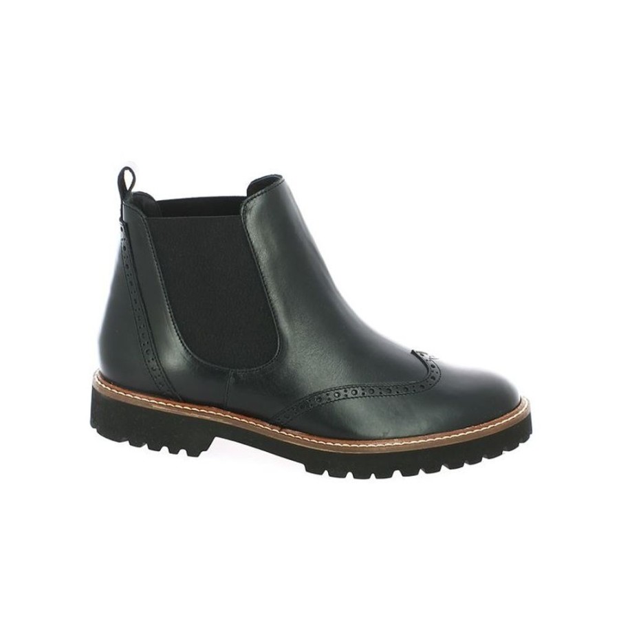 Bottines Shoesissime | Chelsea Cuir Noir Bout Fleuri Carlton