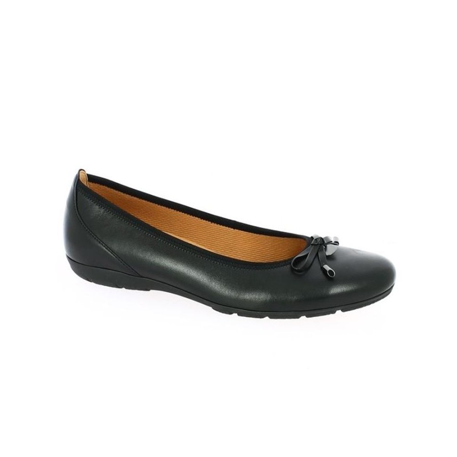 Ballerines Shoesissime | Ballerine Cuir Noir Gabor Calixte