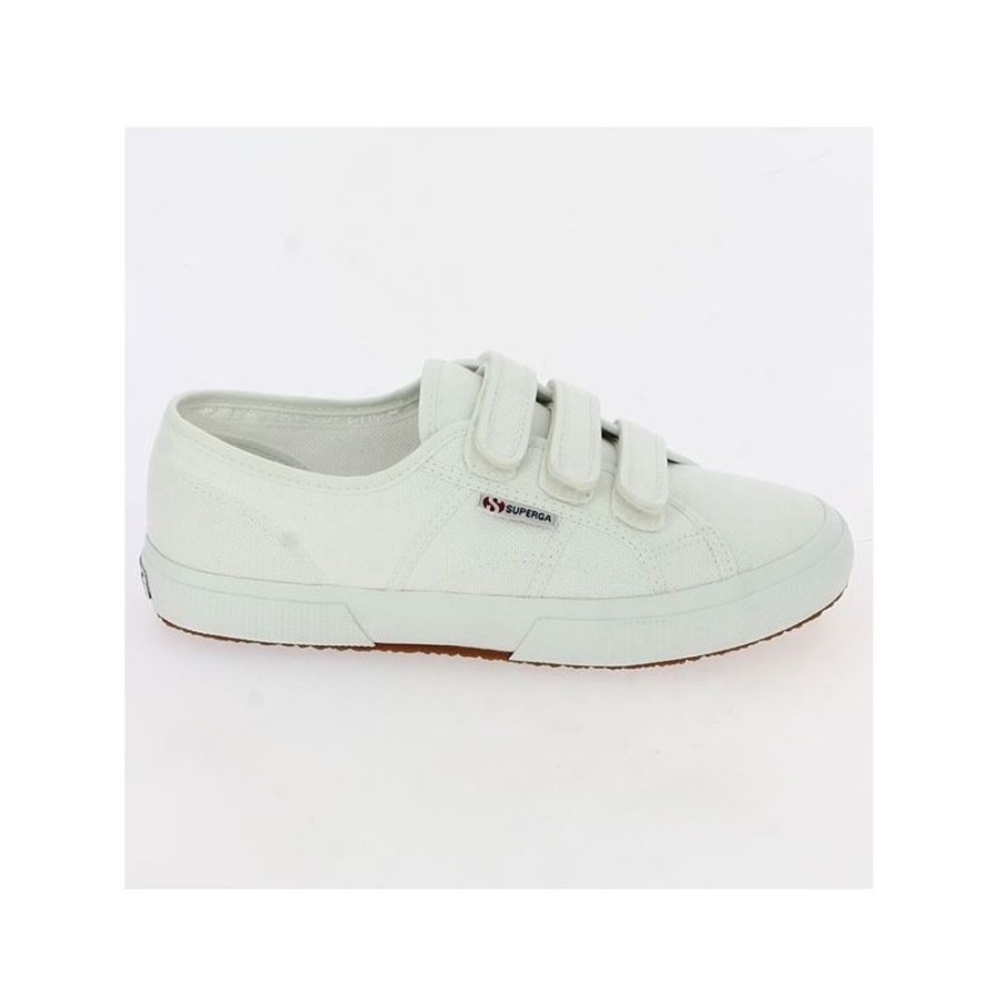 Baskets Shoesissime | Baskets Toile Blanche 3 Brides Grande Taille - Superga Strap