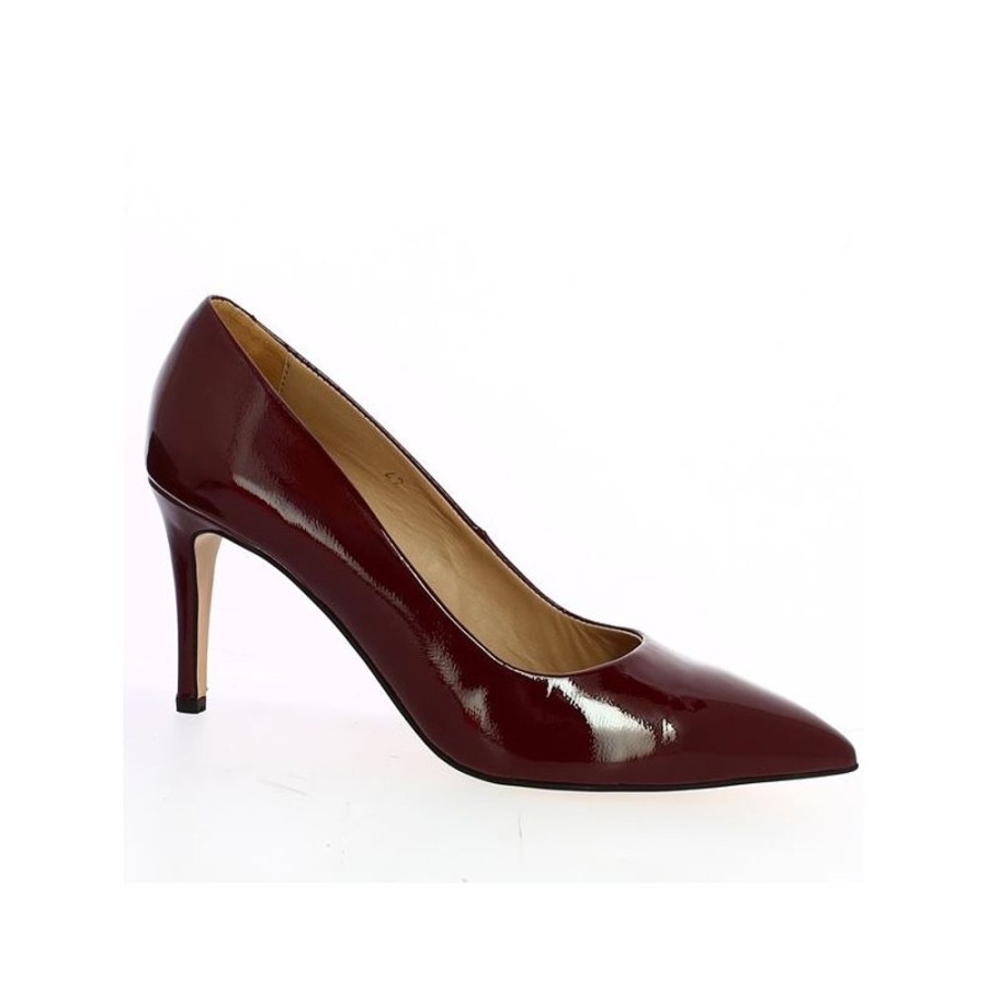 Escarpins Shoesissime | Escarpins Vernis Bordeaux Talon Fin Grande Pointure Sonia