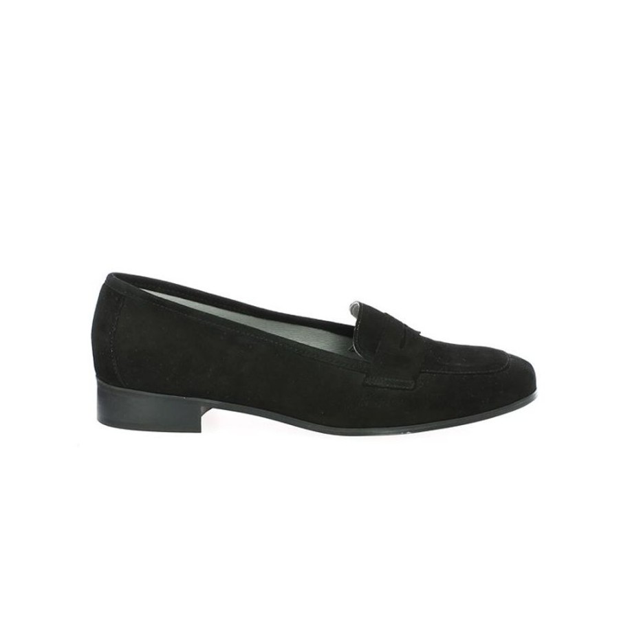 Derbys Et Mocassins Shoesissime | Mocassin Femme Velours Noir Grande Taille Elodie