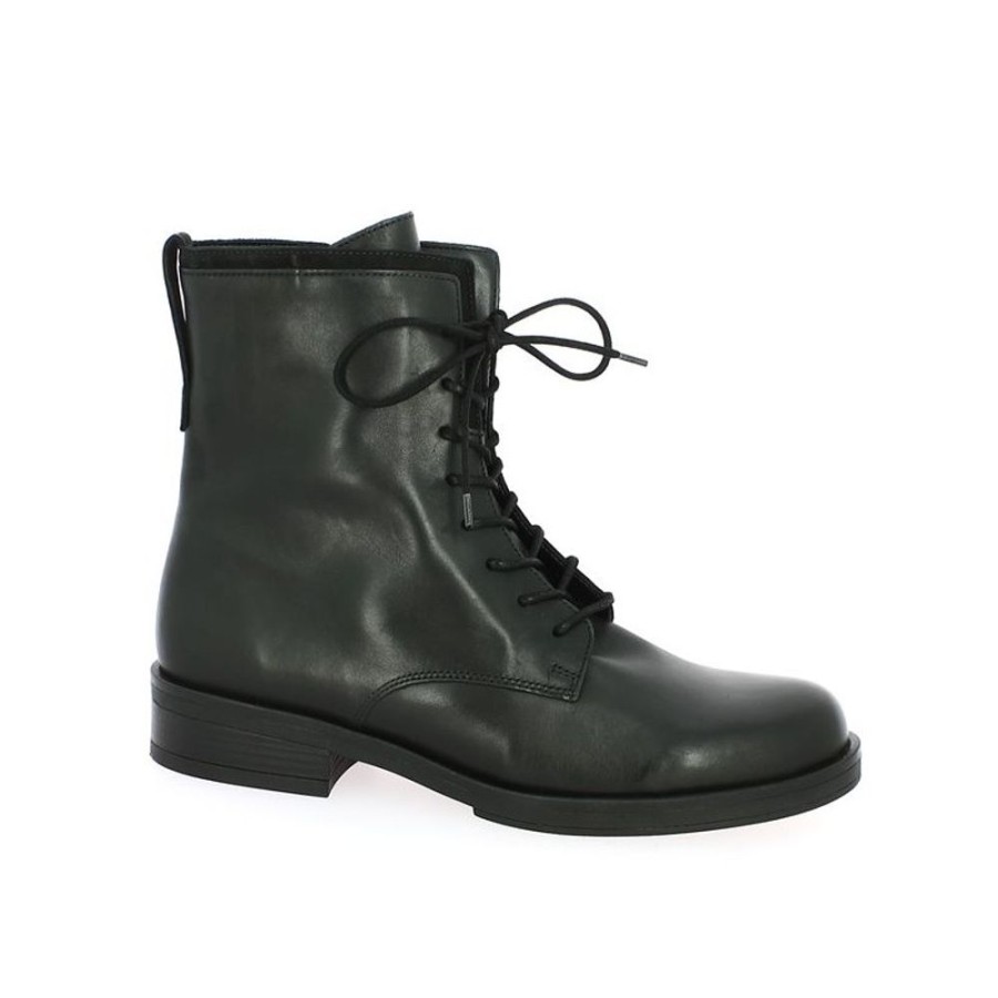 Bottines Shoesissime | Bottines Noire Plates A Lacets Gabor - Hassia