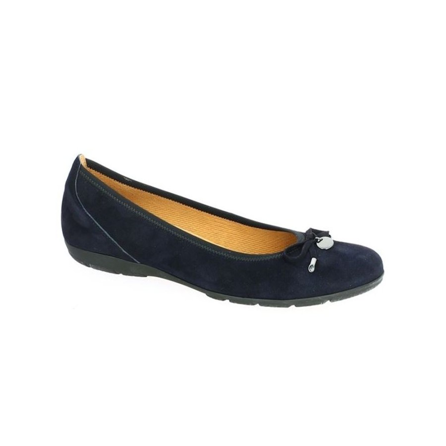 Ballerines Shoesissime | Ballerine Velours Bleu Confort Gabor Calixte