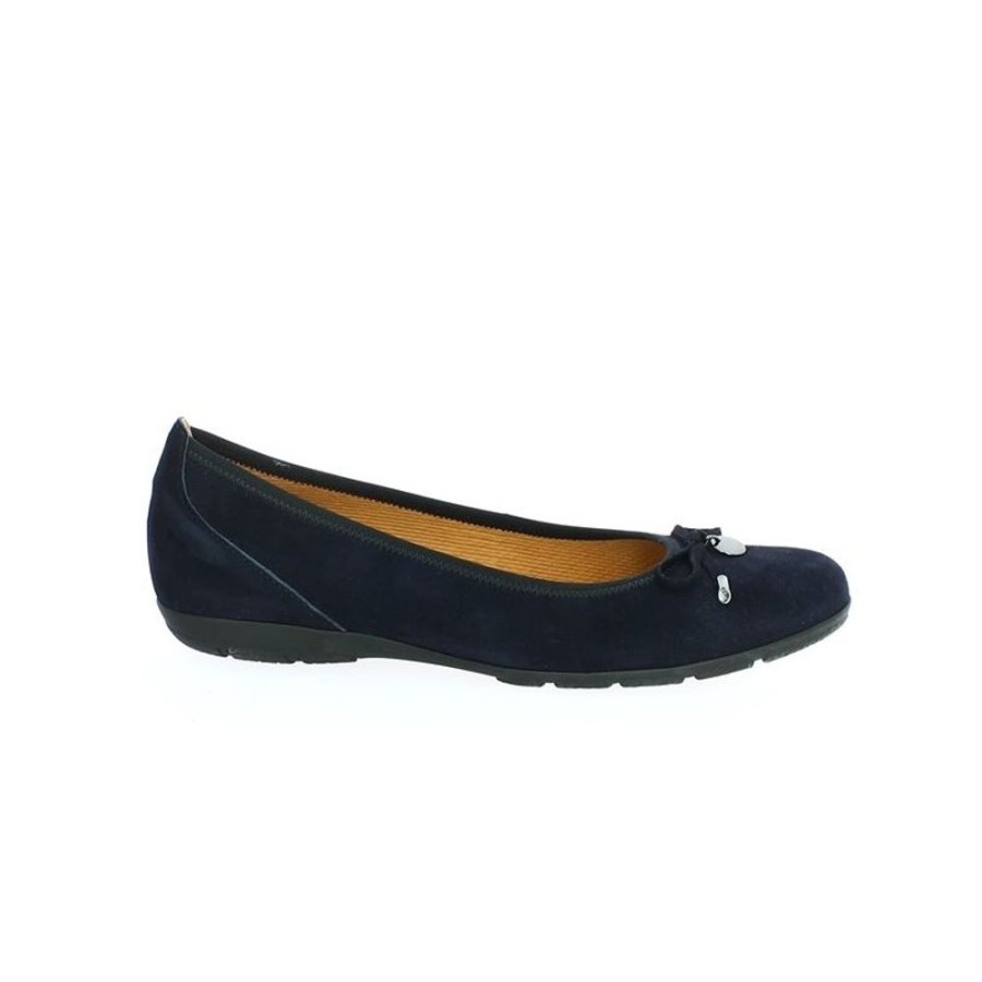 Ballerines Shoesissime | Ballerine Velours Bleu Confort Gabor Calixte