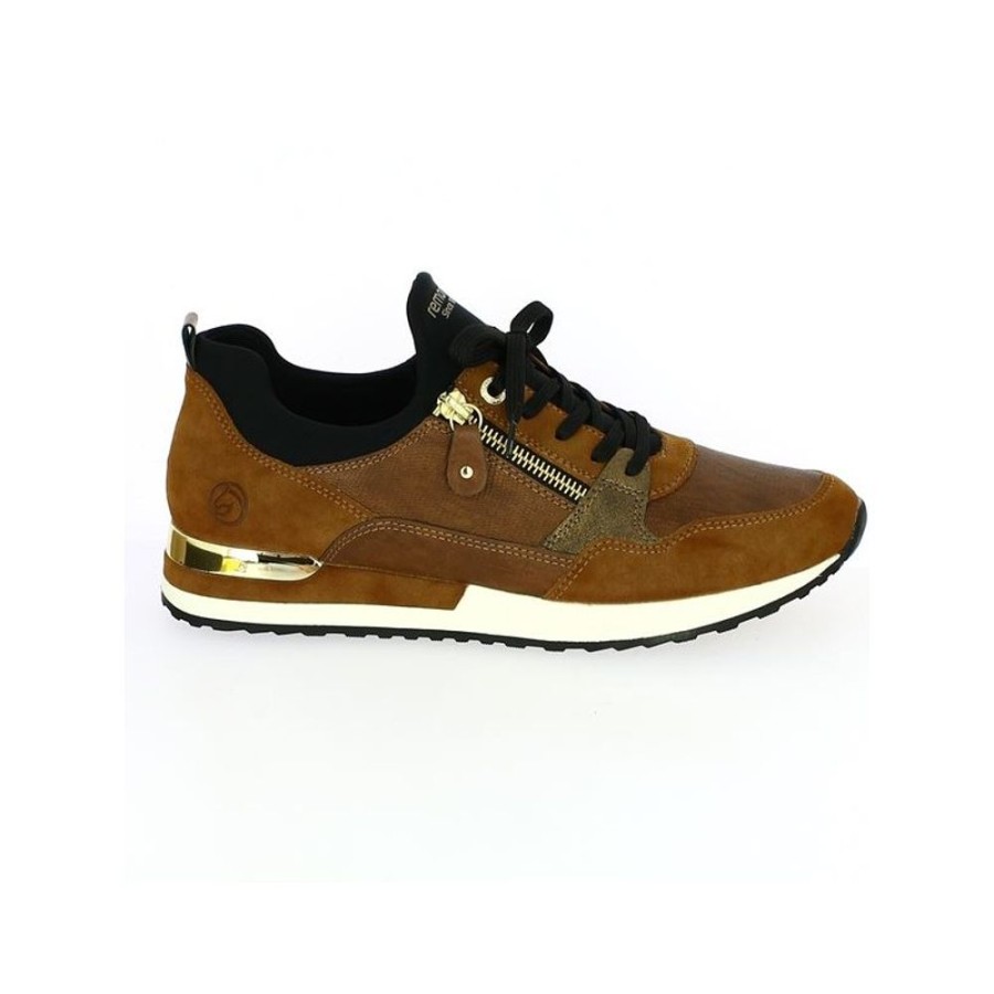 Baskets Shoesissime | Sneakers Remonte Camel Et Dore Grande Taille Vita