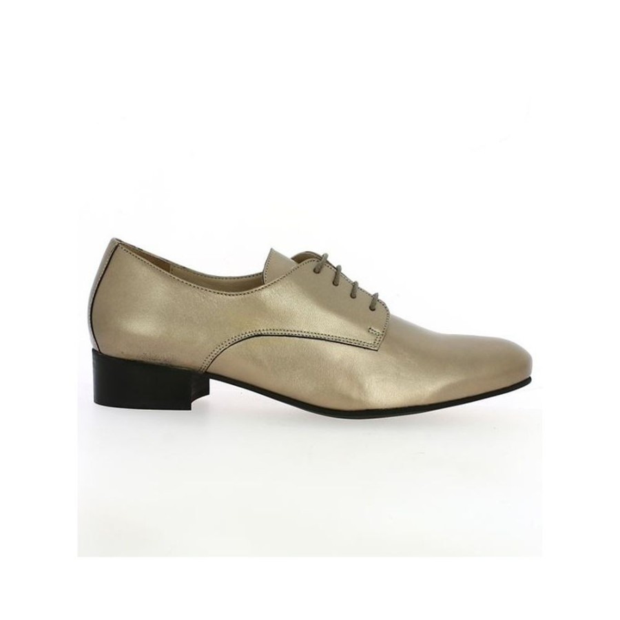 Derbys Et Mocassins Shoesissime | Derby Femme Cuir Bronze Du 42 Au 45 Nora