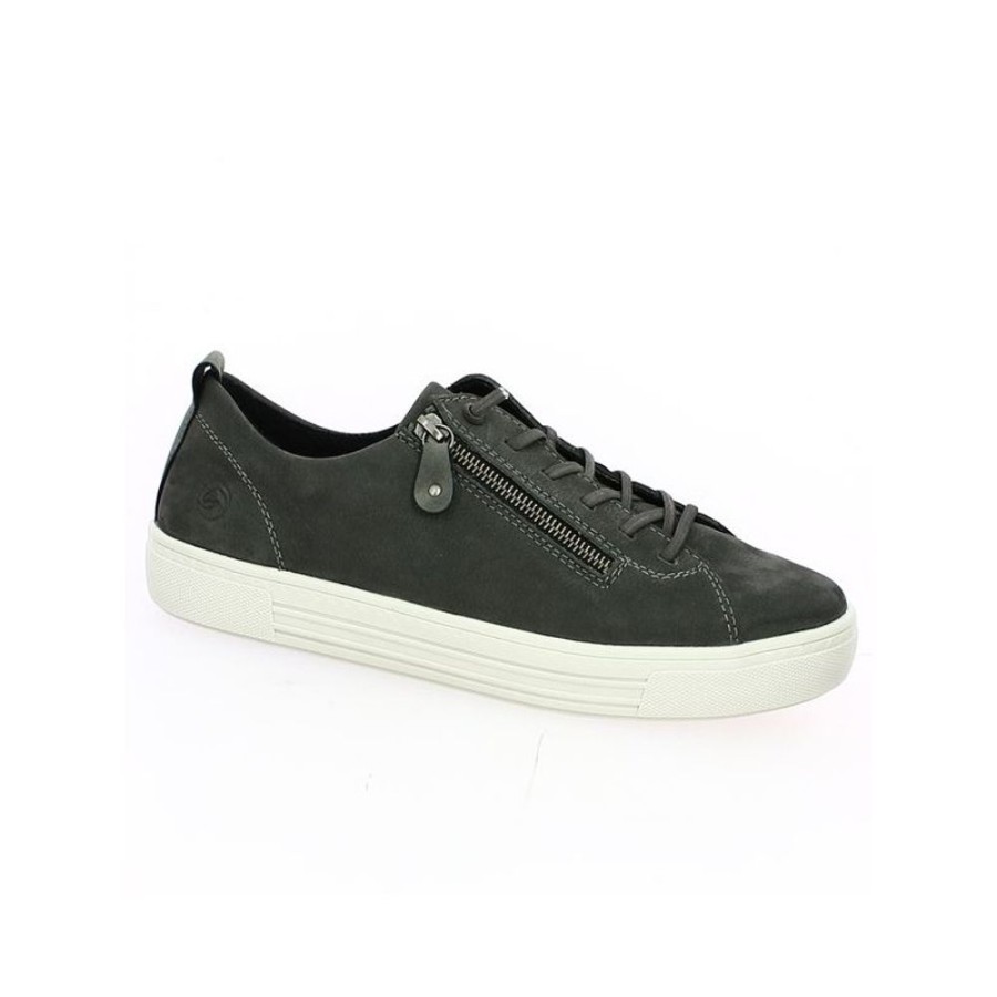 Baskets Shoesissime | Sneakers Nubuck Gris Antracite Remonte Aria