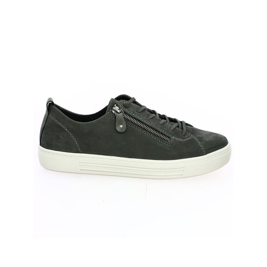 Baskets Shoesissime | Sneakers Nubuck Gris Antracite Remonte Aria