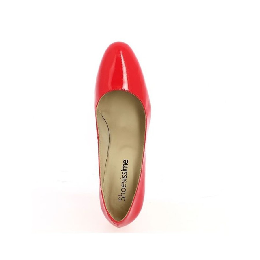 Escarpins Shoesissime | Escarpin Vernis Rouge Lumineux Grande Taille Lucie